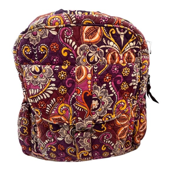 Vera Bradley Backpack – Plum Crazy Pattern | Quilted Cotton Fabric | Purple Oran - Picture 1 of 9